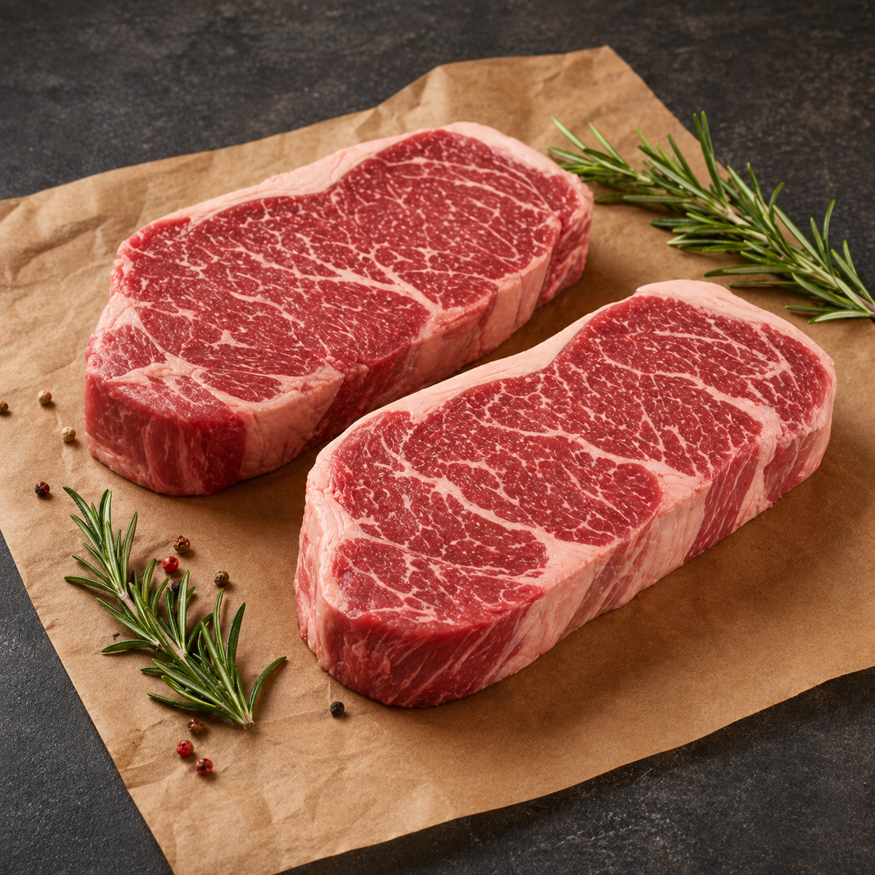 Center-cut NY strip steaks